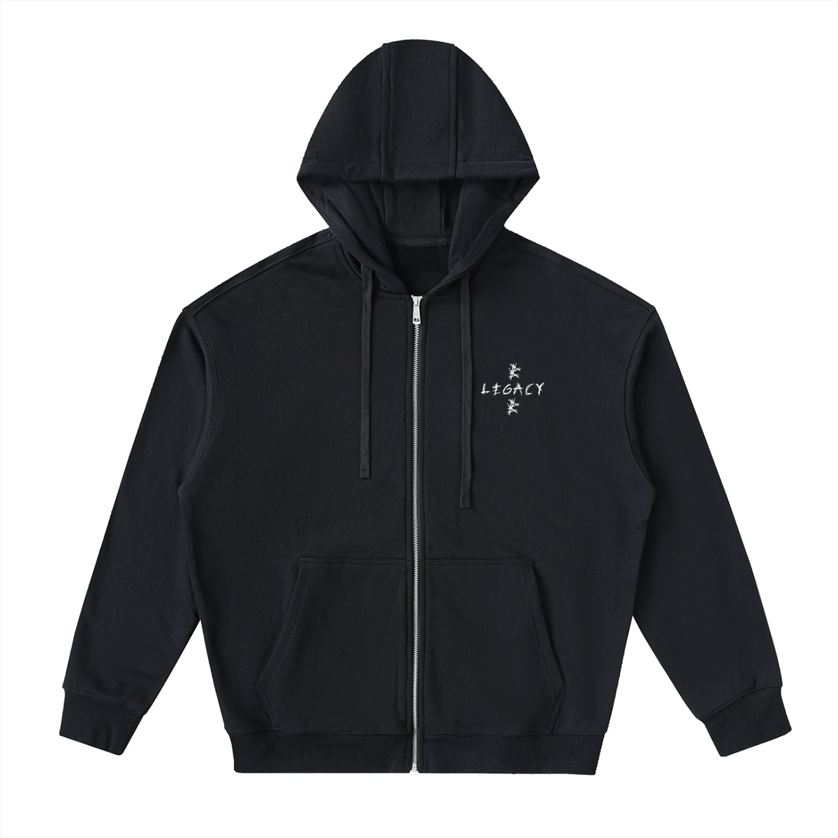 Drop-Shoulder Zip Up Hoodie