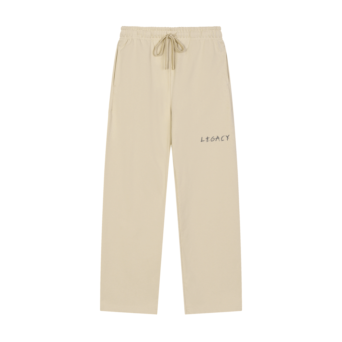 Solid Color Straight-Leg Sweatpants