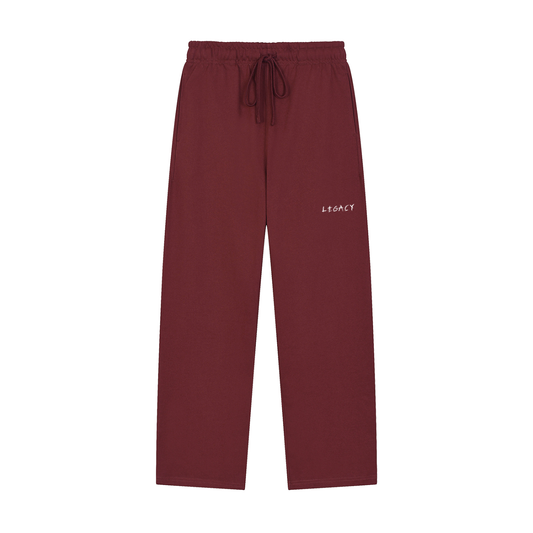Solid Color Straight-Leg Sweatpants